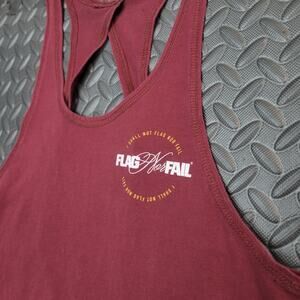 Flag Nor Fail Racerback Tank Top Burgundy Athletic Gym Top Womens Small